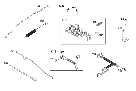 Controls Group Diagram and Parts List for 123P0B-0068-H5 100000 - 19Z999 Briggs and Stratton Engine